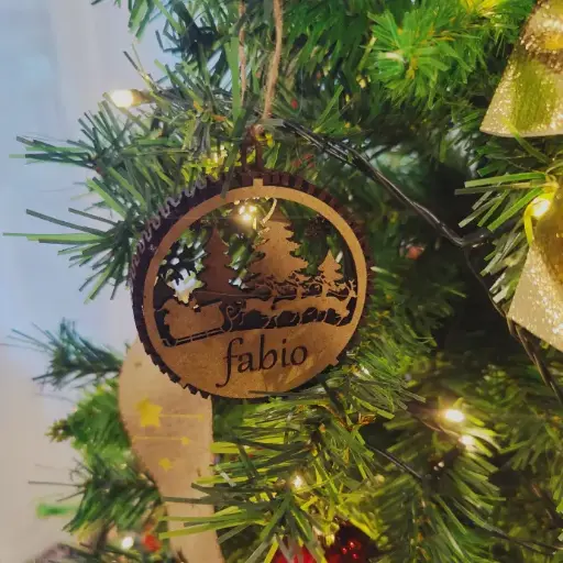 Boules de Noël en bois